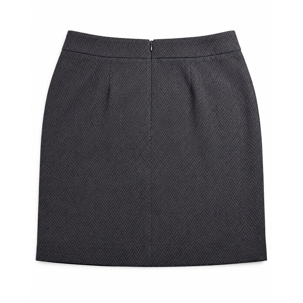 Jones New York Gray Herringbone Skirt Suit 12 Office Siren Corporate Chic - Picture 9 of 16